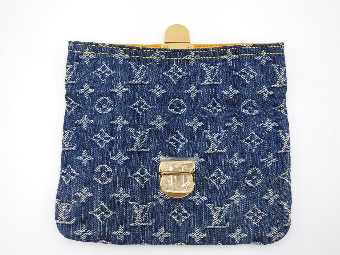 LOUIS VUITTON Monogram Denim Pochette Pratt Clutch Second Bag M95007