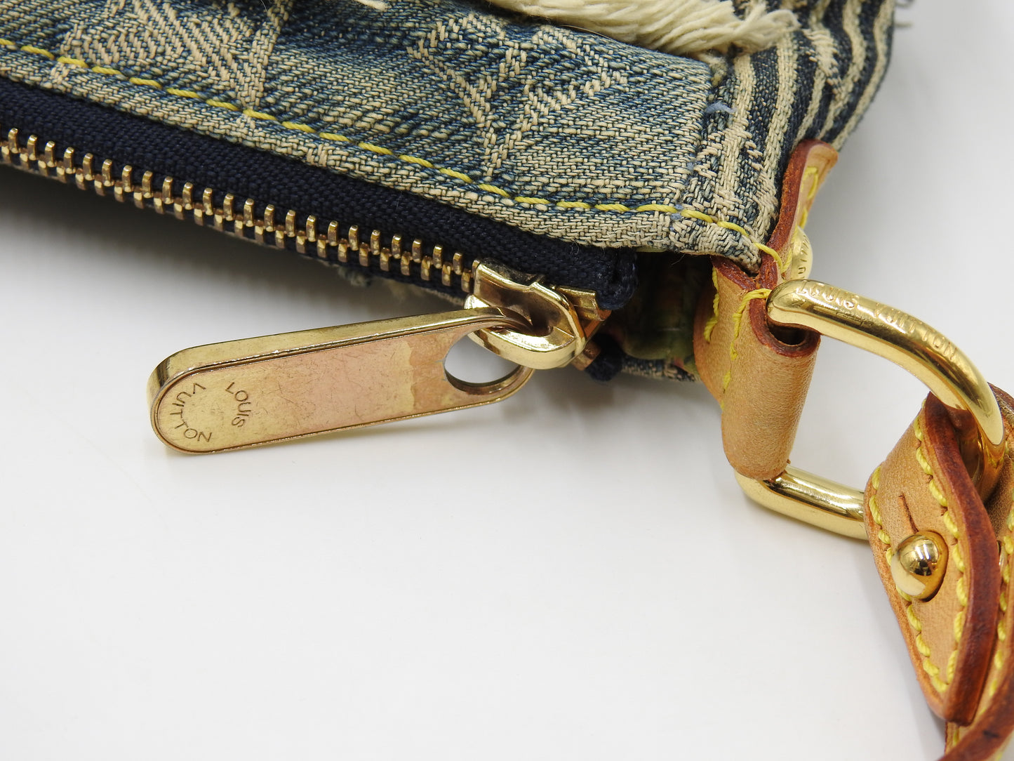 LOUIS VUITTON Pouchy Monogram Denim Patchwork Shoulder Bag M95382