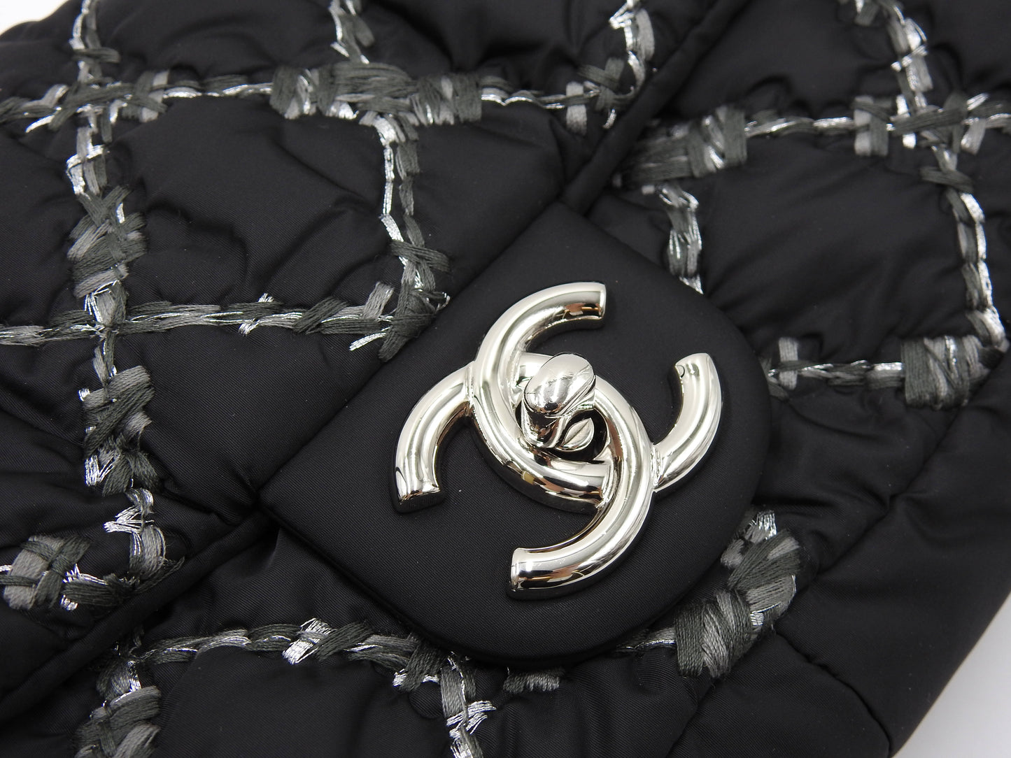 CHANEL CC Matelasse Paris Byzance Chain Shoulder Bag Nylon Black A50629