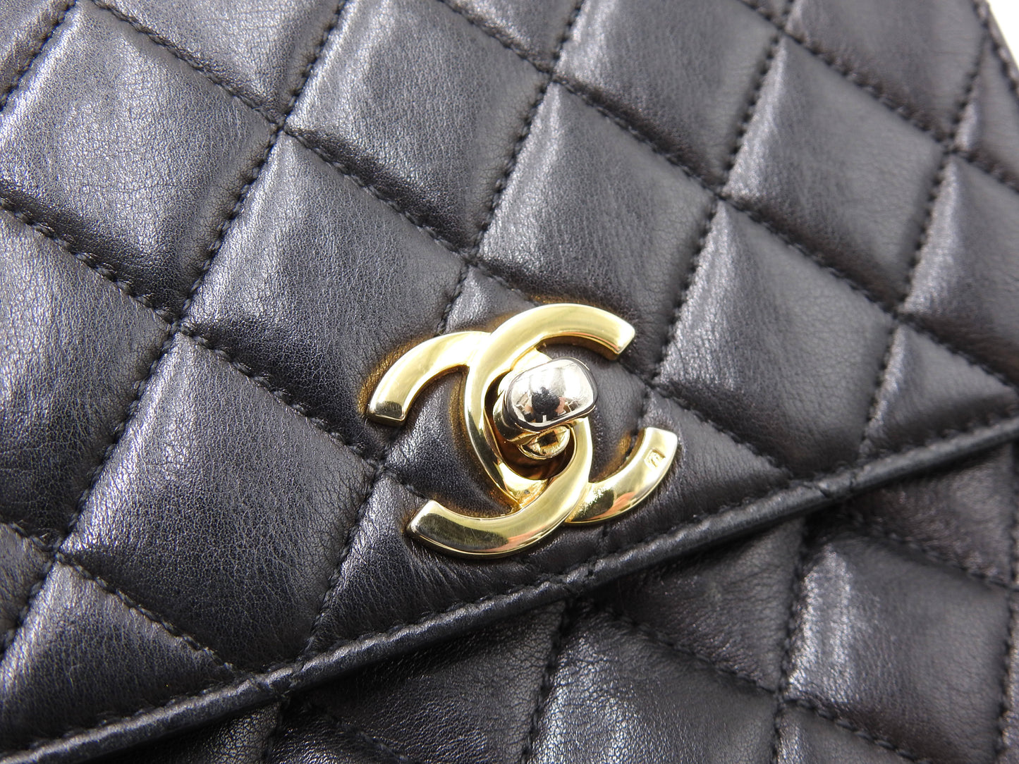 CHANEL CC Matelasse Waist Belt Bag Lambskin Black Gold Hardware