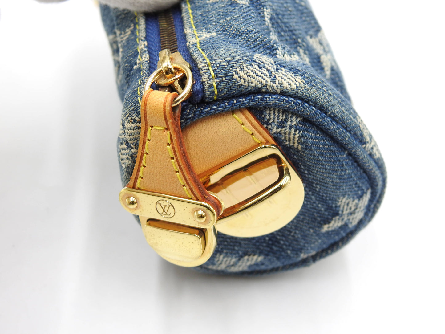 LOUIS VUITTON Monogram Denim Trousse Speedy PM Pouch Blue M95082