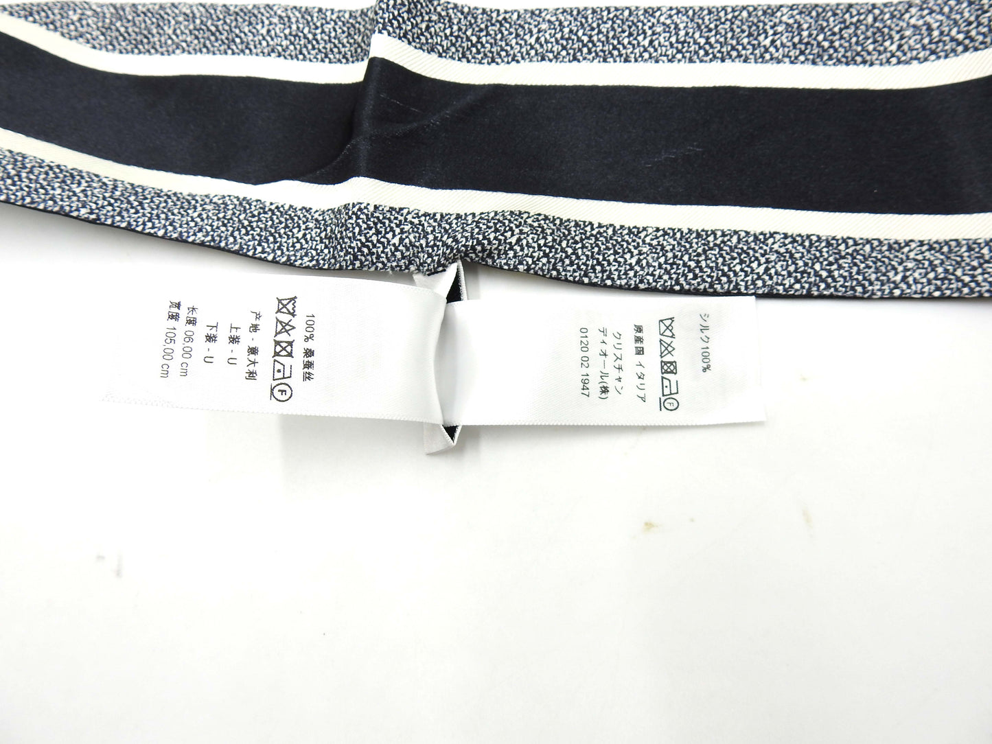 CHRISTIAN DIOR Mitzah Bandeau Scarf 100% Silk Black White 24FCO106I606