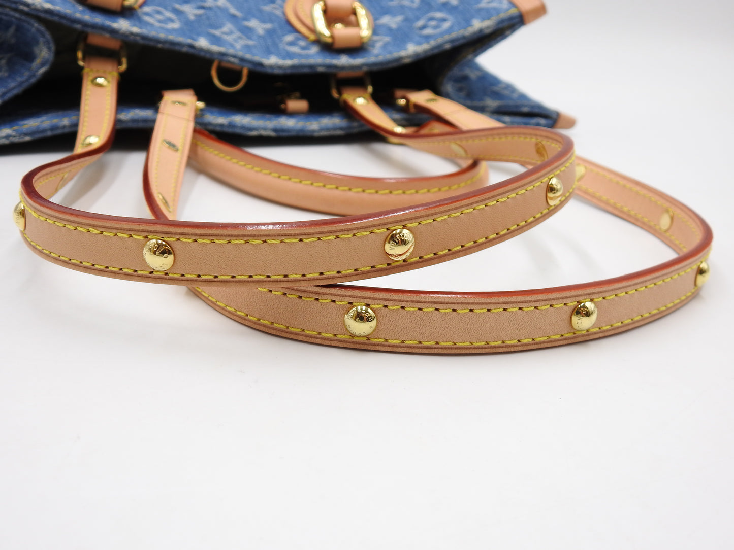 LOUIS VUITTON LV Remix Monogram Denim OnTheGo MM Shoulder Tote Bag M46871