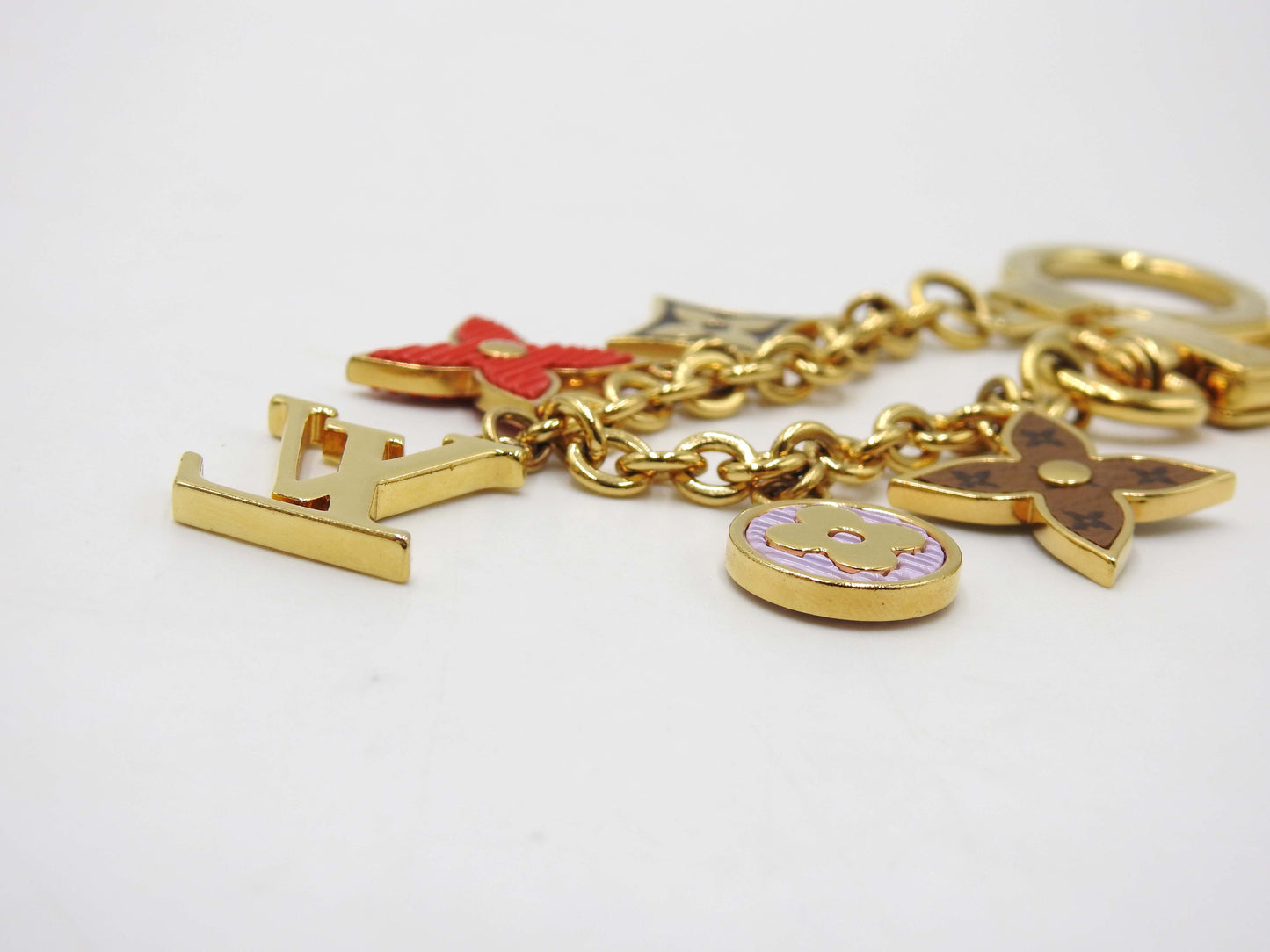 LOUIS VUITTON Spring Street Chain Bag Charm Key Holder GP Gold M0054