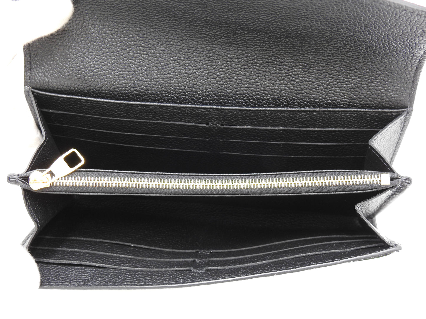 LOUIS VUITTON Monogram Empreinte Giant Sarah Wallet Black Beige M80496