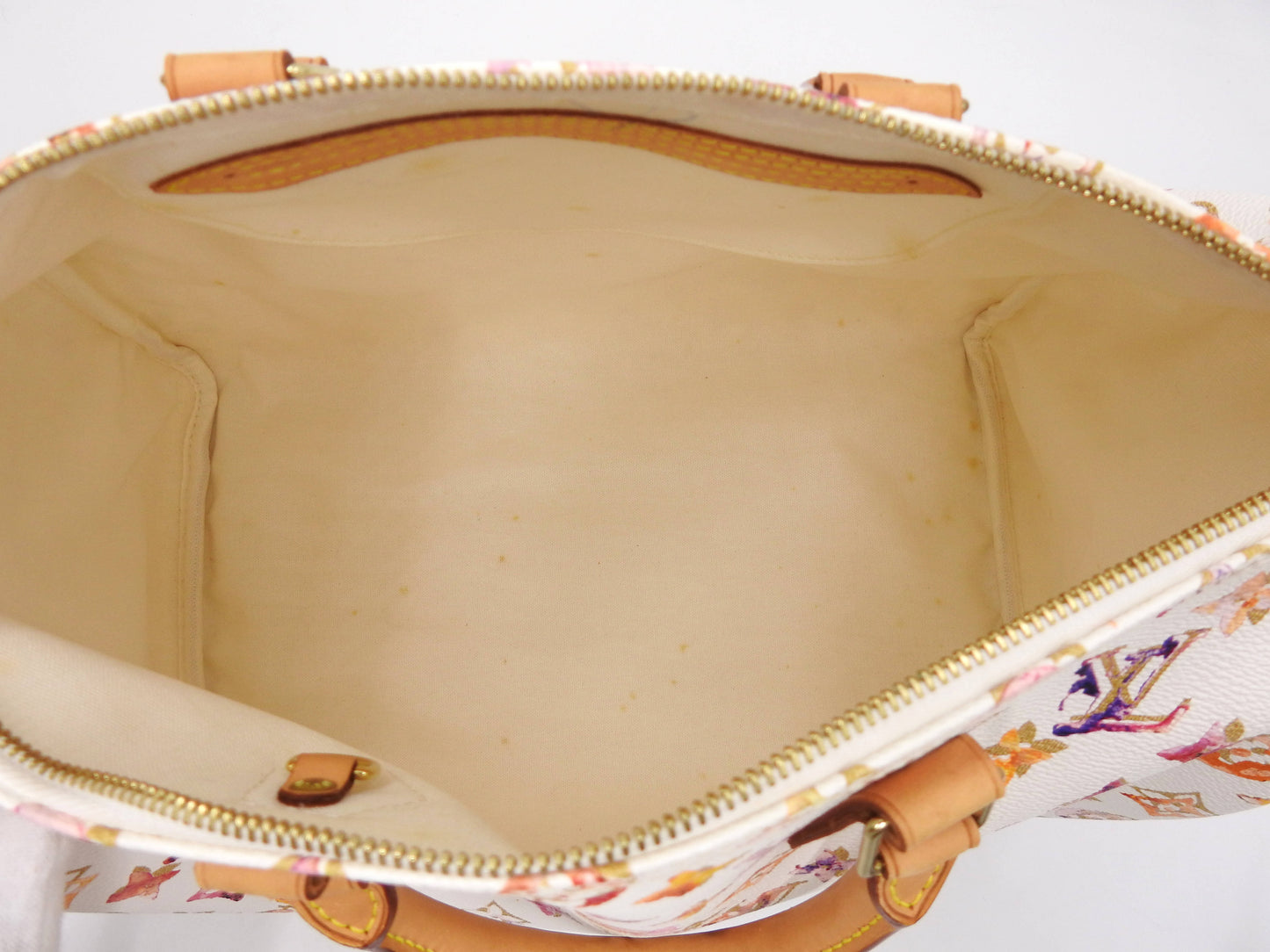 LOUIS VUITTON Watercolor Monogram Speedy 35 White Boston Hand Bag M95752