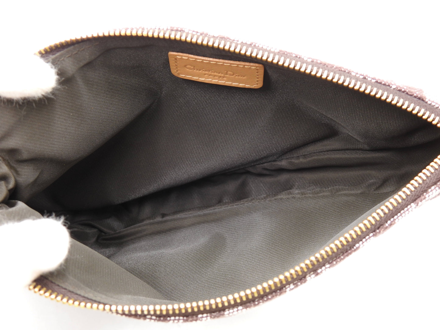 Christian Dior Trotter Saddle Pouch Shoulder Hand Bag Canvas Leather Brown