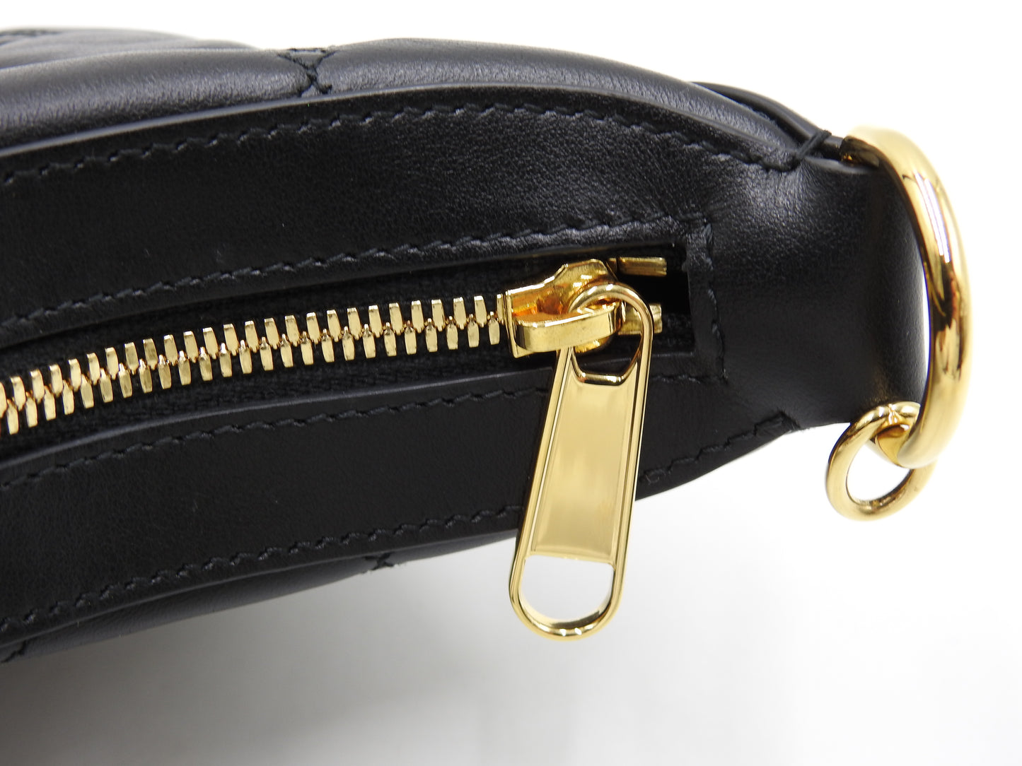 GUCCI GG Matelasse Small Hobo Chain Shoulder Bag Leather Black 739709