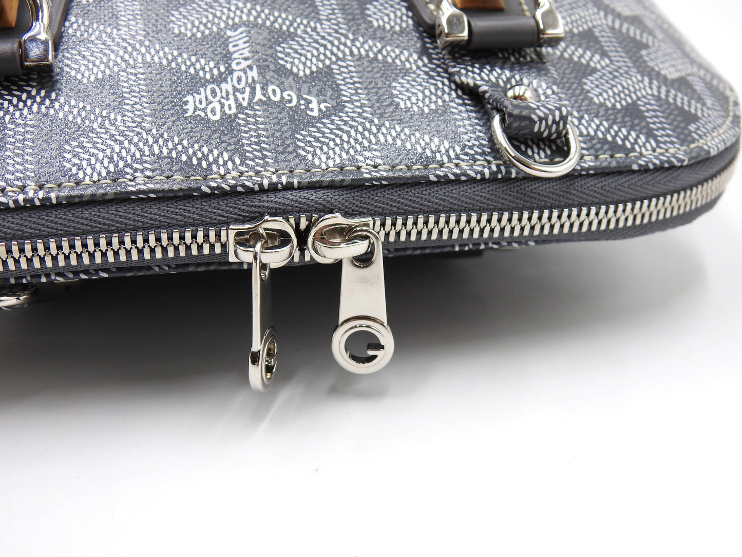 GOYARD Mini Vendome 2way Shoulder Hand Bag PVC Canvas Leather Grey