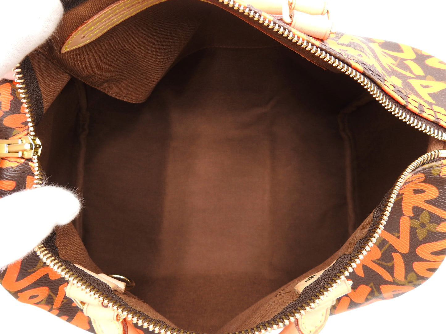 LOUIS VUITTON Monogram Graffiti Speedy 30 Boston Hand Bag Orange M93705