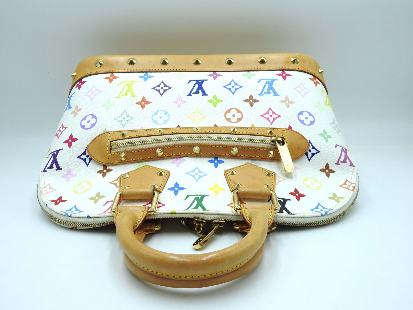 LOUIS VUITTON Alma Hand Bag Multicolor Bron White M92647