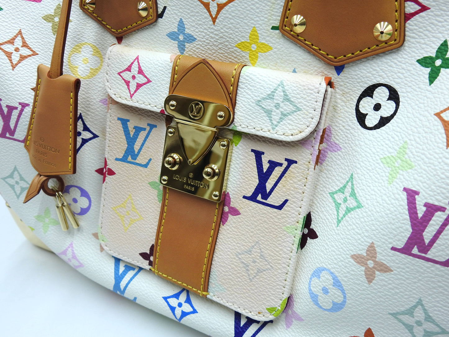 LOUIS VUITTON Speedy 30 Boston Hand Bag Multicolor Bron White M92643
