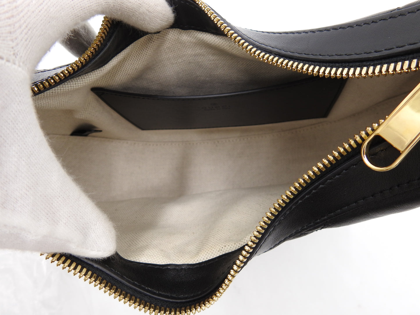 GUCCI GG Matelasse Small Hobo Chain Shoulder Bag Leather Black 739709