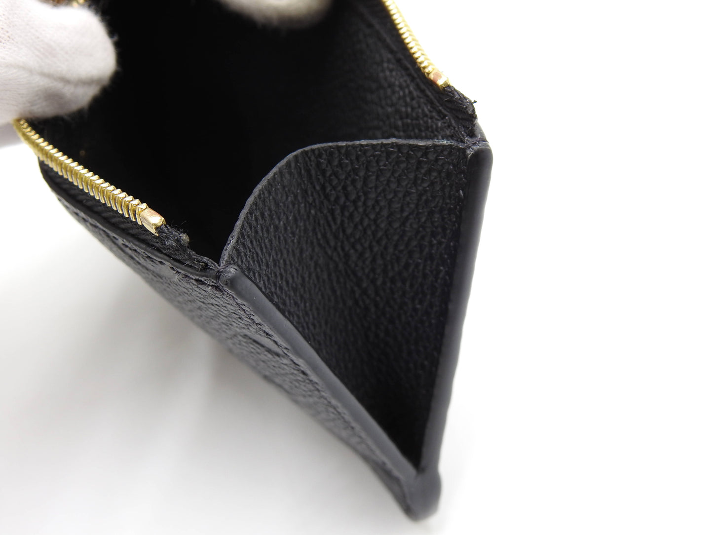 LOUIS VUITTON Monogram Empreinte Romy Card Case Holder Black M81883