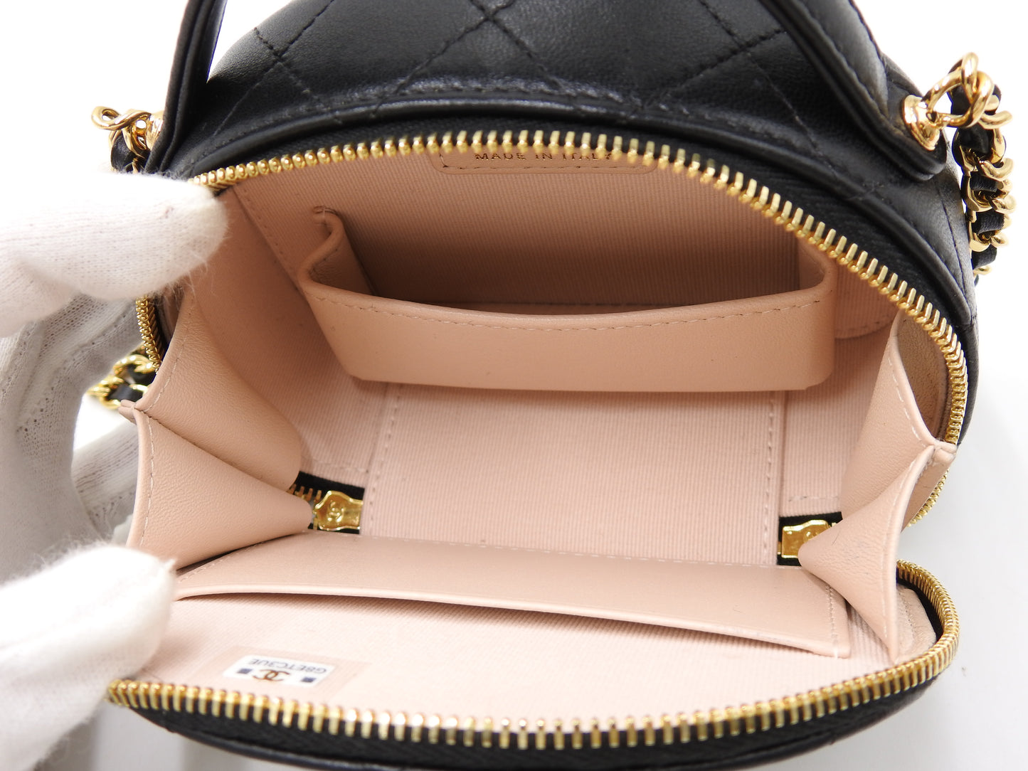 CHANEL Mini Chic Riviera Top Handle Vanity Shoulder Bag Lambskin AP3087