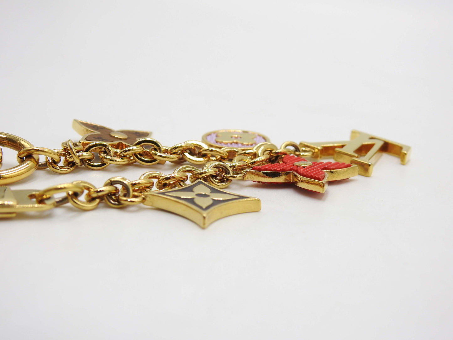 LOUIS VUITTON Spring Street Chain Bag Charm Key Holder GP Gold M0054