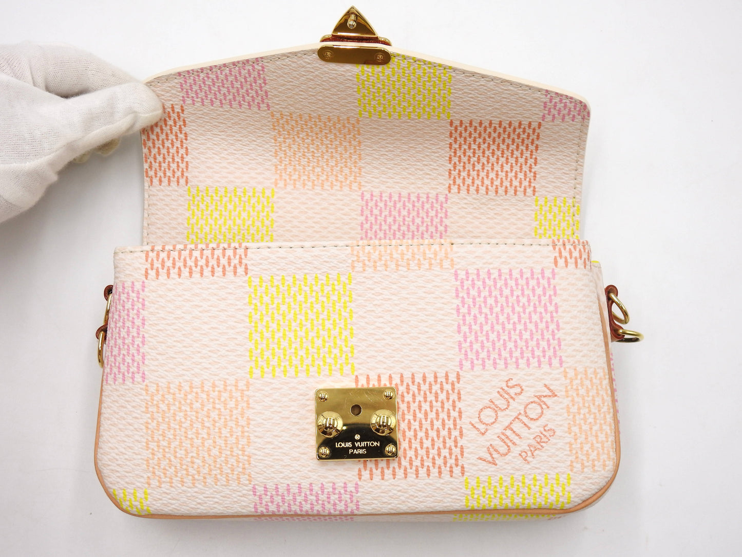 LOUIS VUITTON Damierlicious Pochette Metis EW Pastel Shoulder Bag N40749