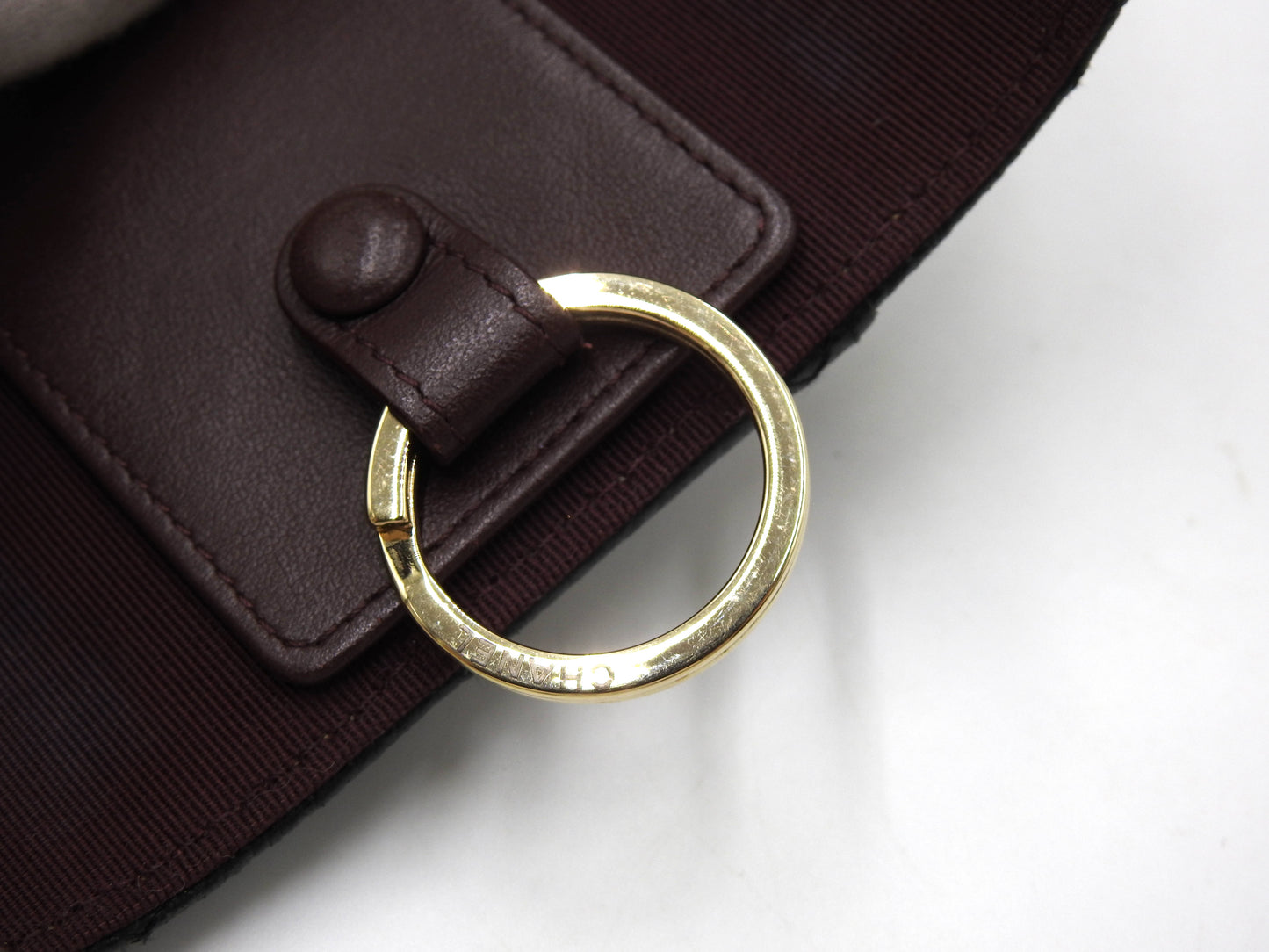 CHANEL CC Matelasse 4 Ring Key Holder Case Caviarskin Black Gold AP0222