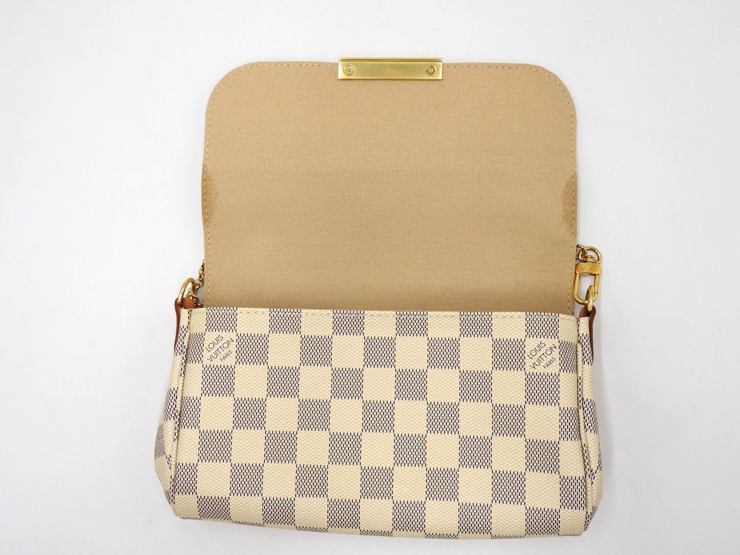 LOUIS VUITTON Damier Azur Favorite PM 2way Shoulder Hand Bag Canvas N41266