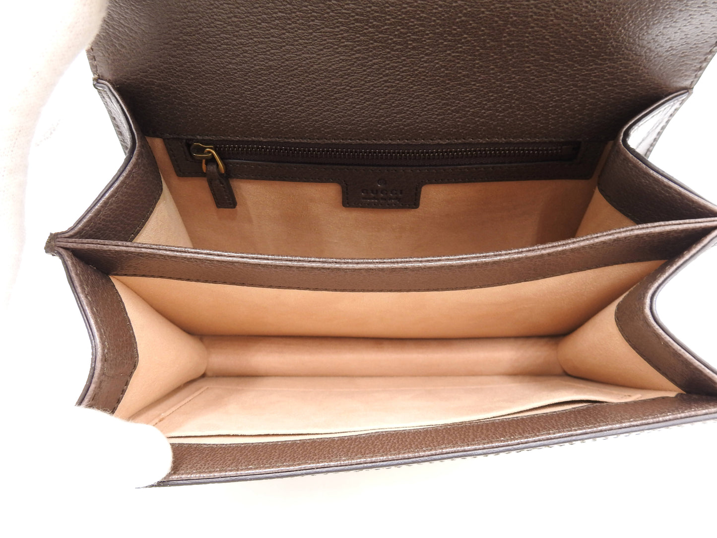 GUCCI Ophidia Web Top Handle 2way Shoulder Hand Bag Beige Brown 651055