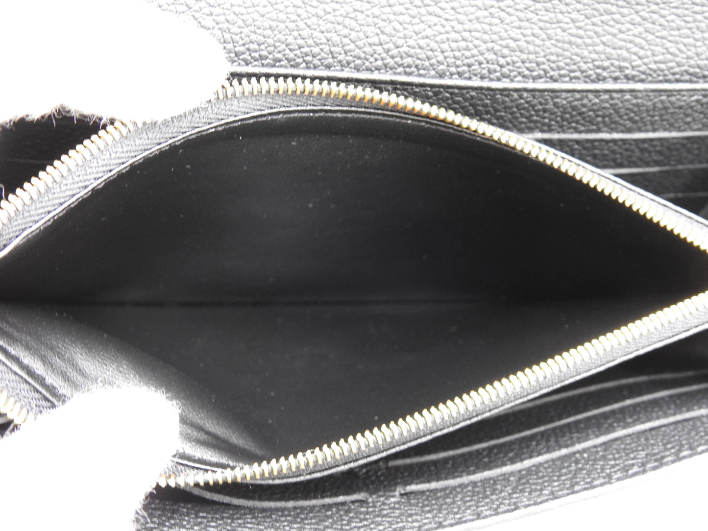 LOUIS VUITTON Monogram Empreinte Giant Sarah Wallet Black Beige M80496