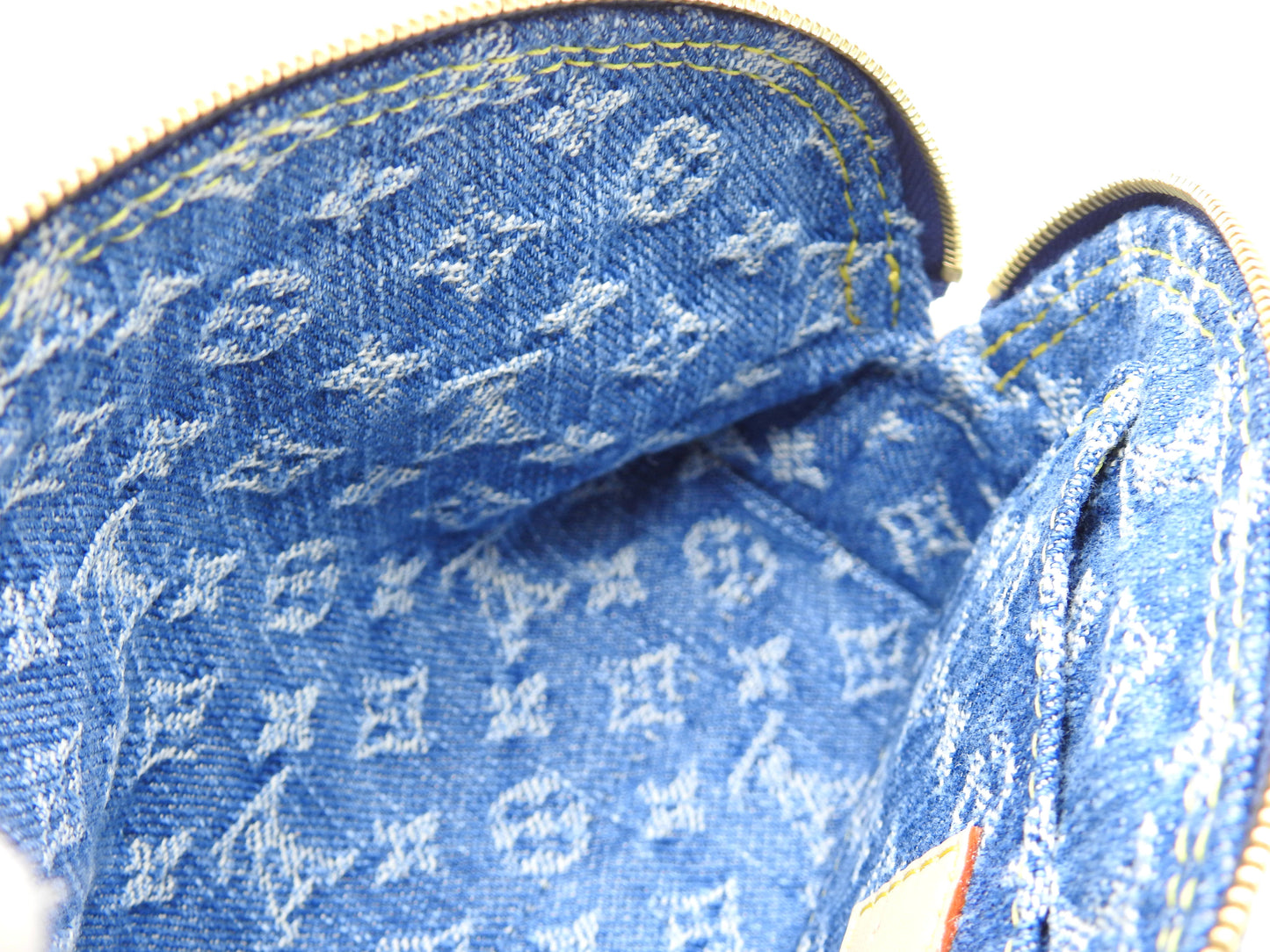 LOUIS VUITTON LV Remix Monogram Denim Cosmetic Pouch PM Blue M24316
