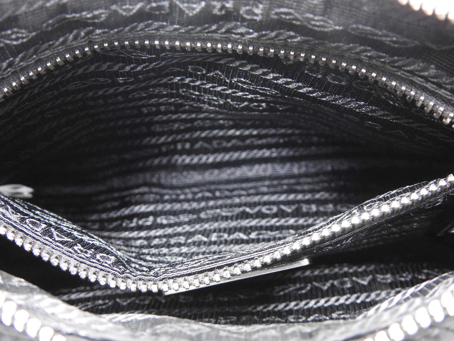PRADA Padded Quilting Re-Nylon Crossbody Shoulder Bag Black 1BC151