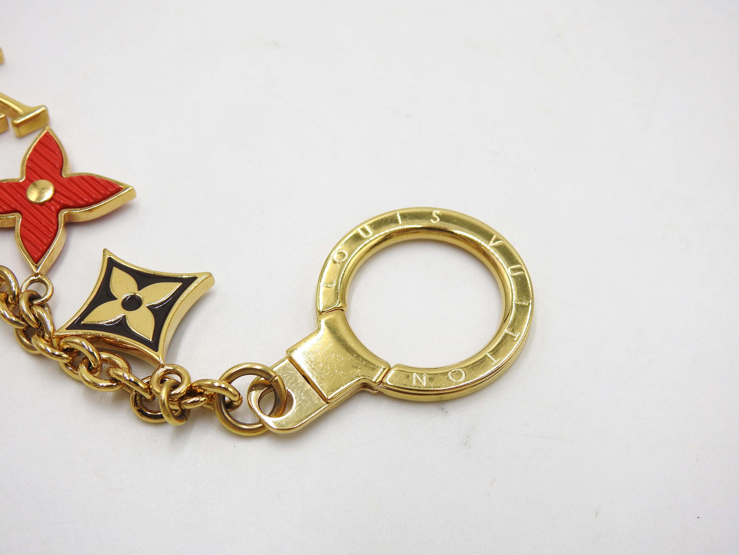 LOUIS VUITTON Spring Street Chain Bag Charm Key Holder GP Gold M0054