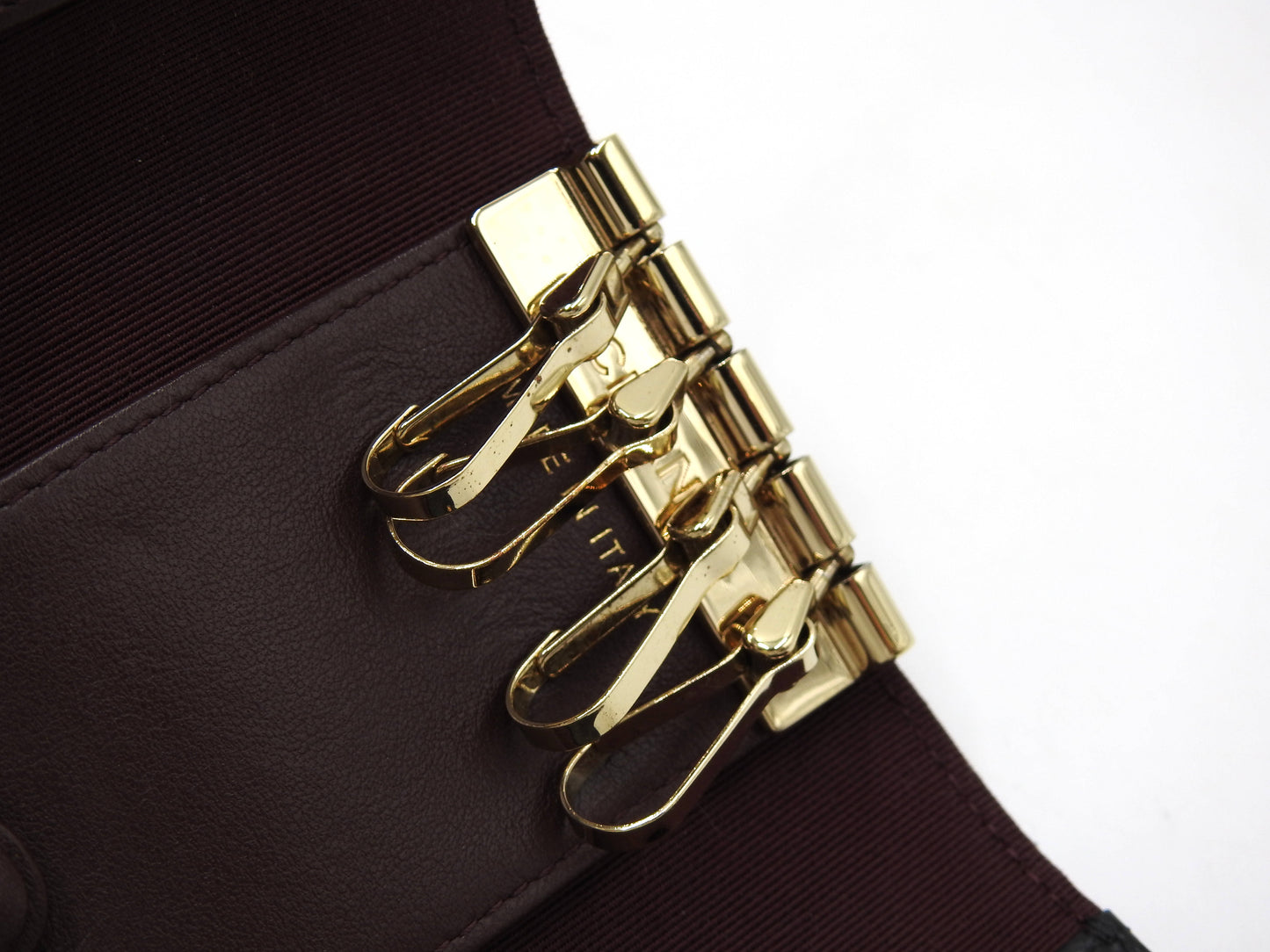 CHANEL CC Matelasse 4 Ring Key Holder Case Caviarskin Black Gold AP0222
