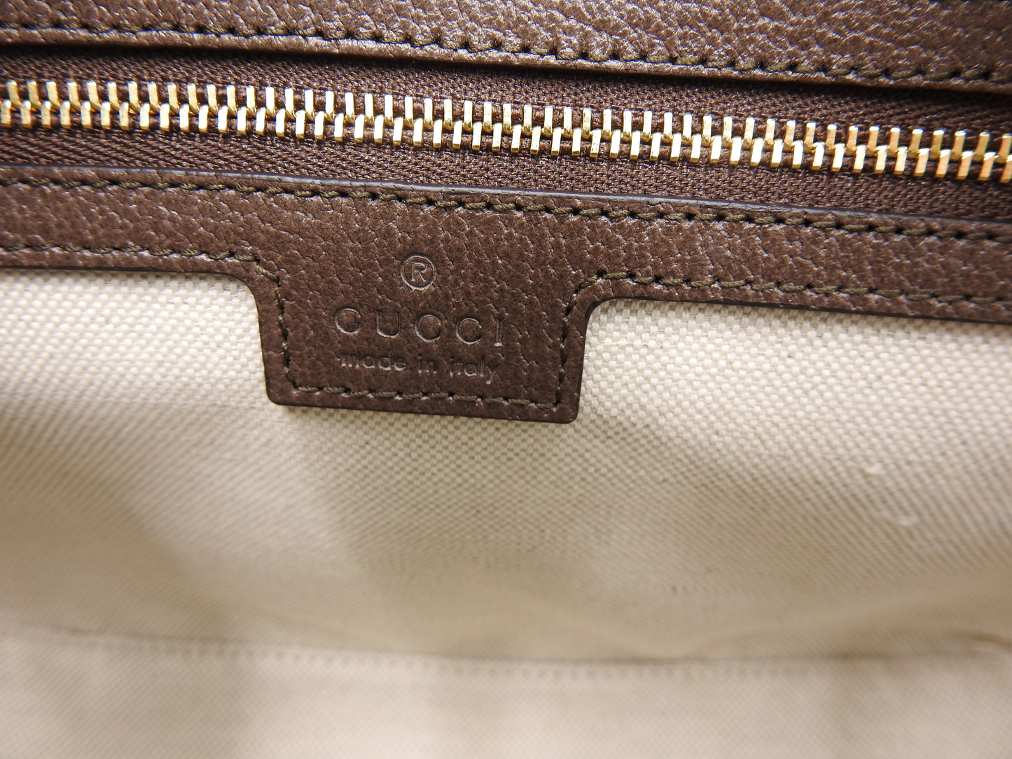 GUCCI GG Supreme Ophidia Web Messenger Shoulder Bag Beige Brown 722117
