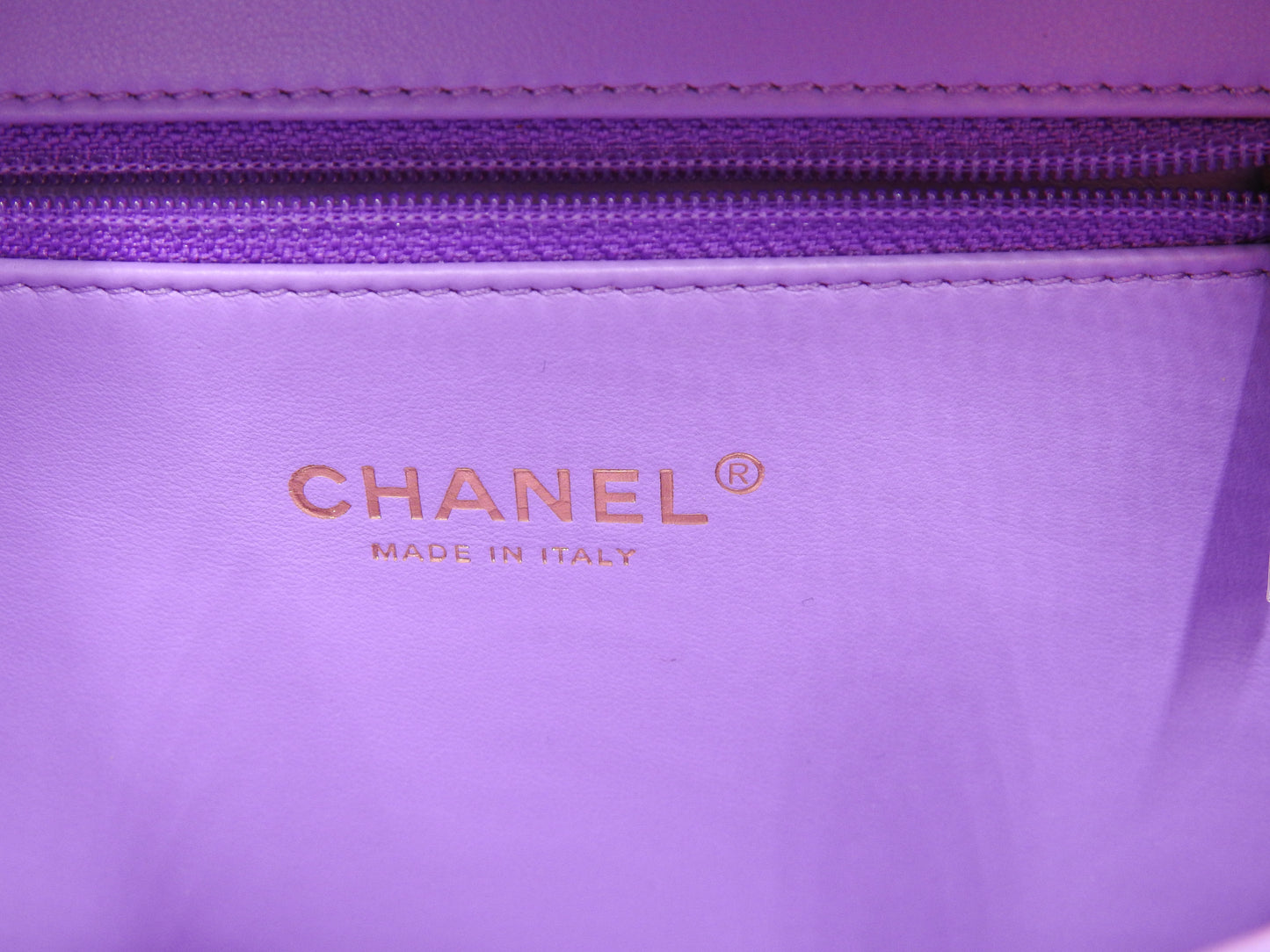 CHANEL CC Filigree Matelasse Shoulder Vanity Bag Caviarskin Purple A93343