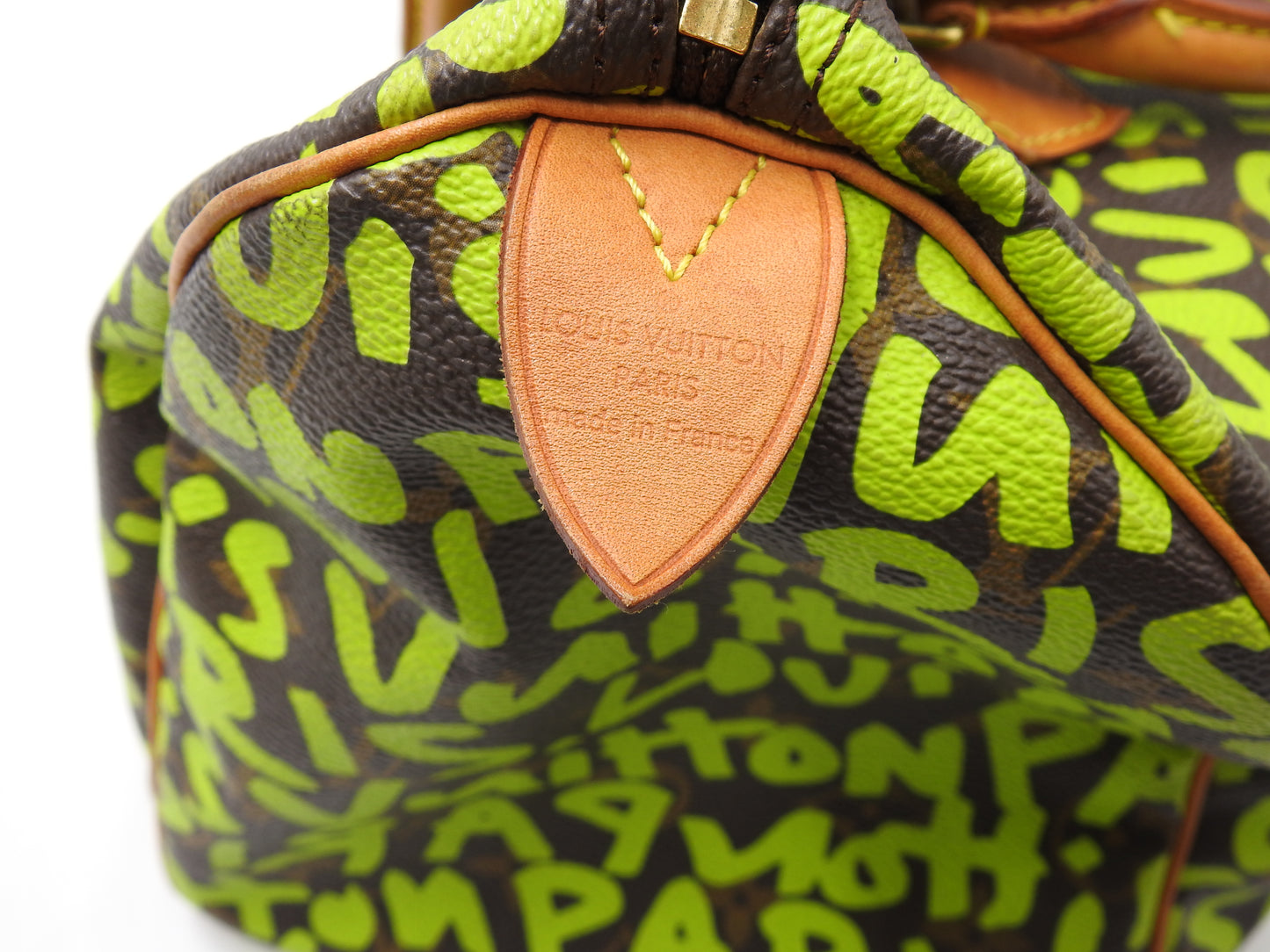 LOUIS VUITTON Monogram Graffiti Speedy 30 Boston Hand Bag Green M93706