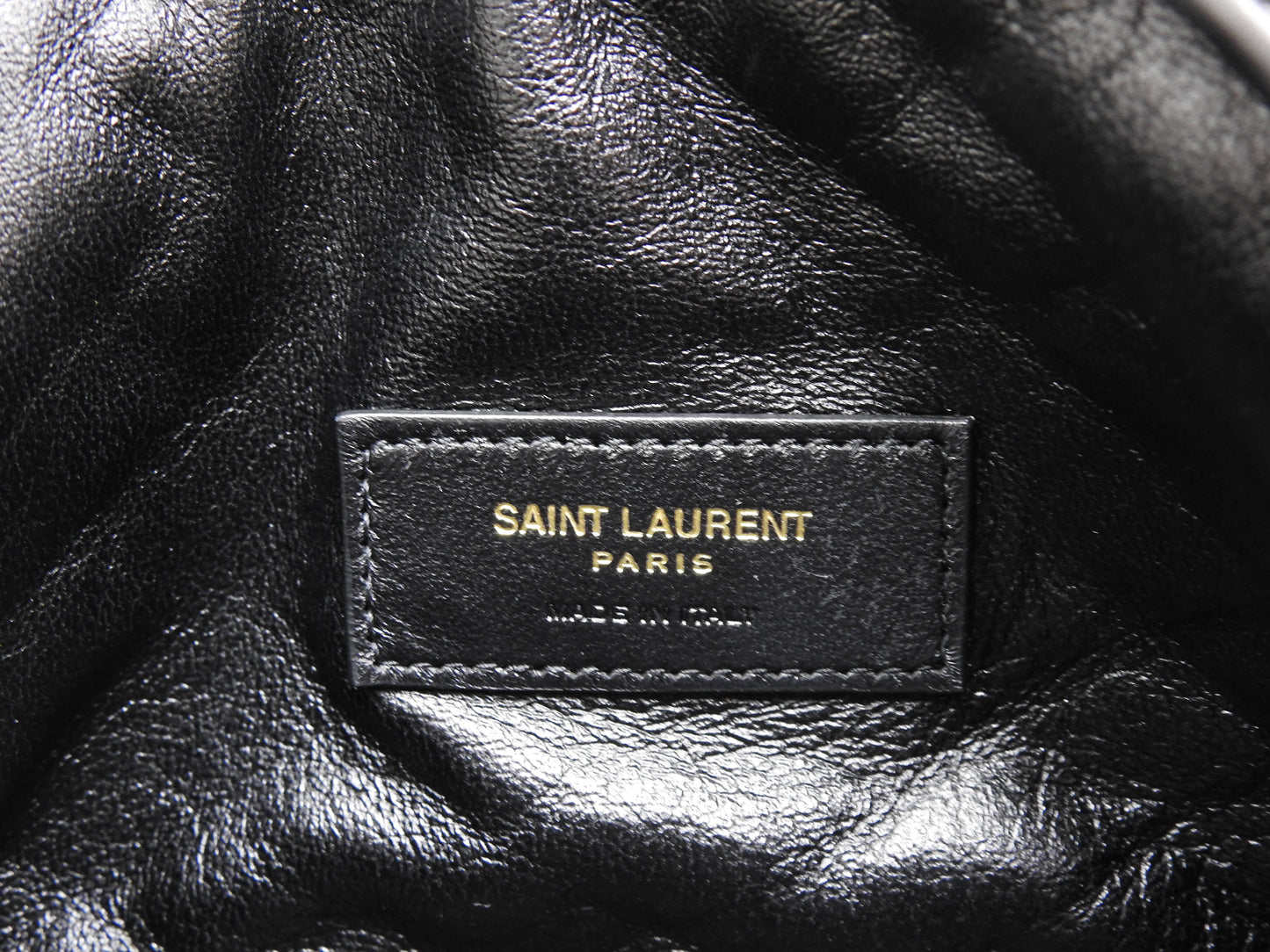 SAINT LAURENT PARIS Gaby Chain Pouch Shoulder Bag Leather Brown 733667
