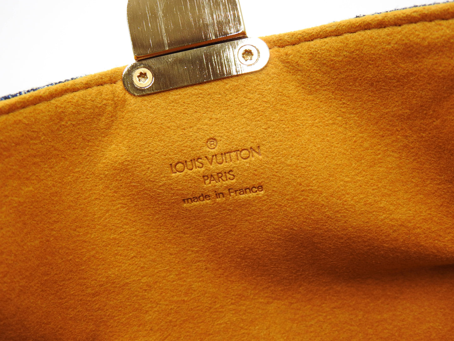 LOUIS VUITTON Monogram Denim Pochette Pratt Clutch Second Bag M95007