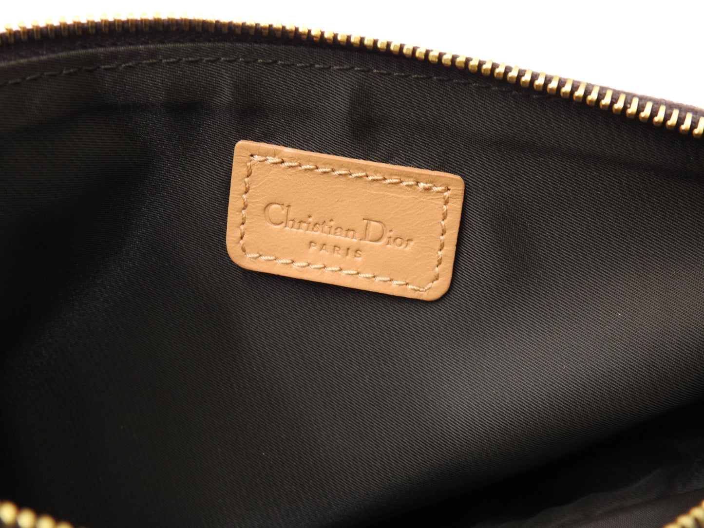 Christian Dior Trotter Saddle Pouch Shoulder Hand Bag Canvas Leather Brown