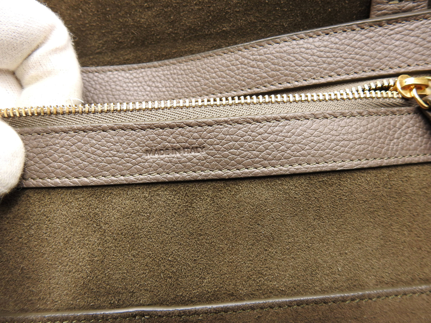 CELINE Cabas Phantom Small Tote Shoulder Bag Calf Leather Gray 189023