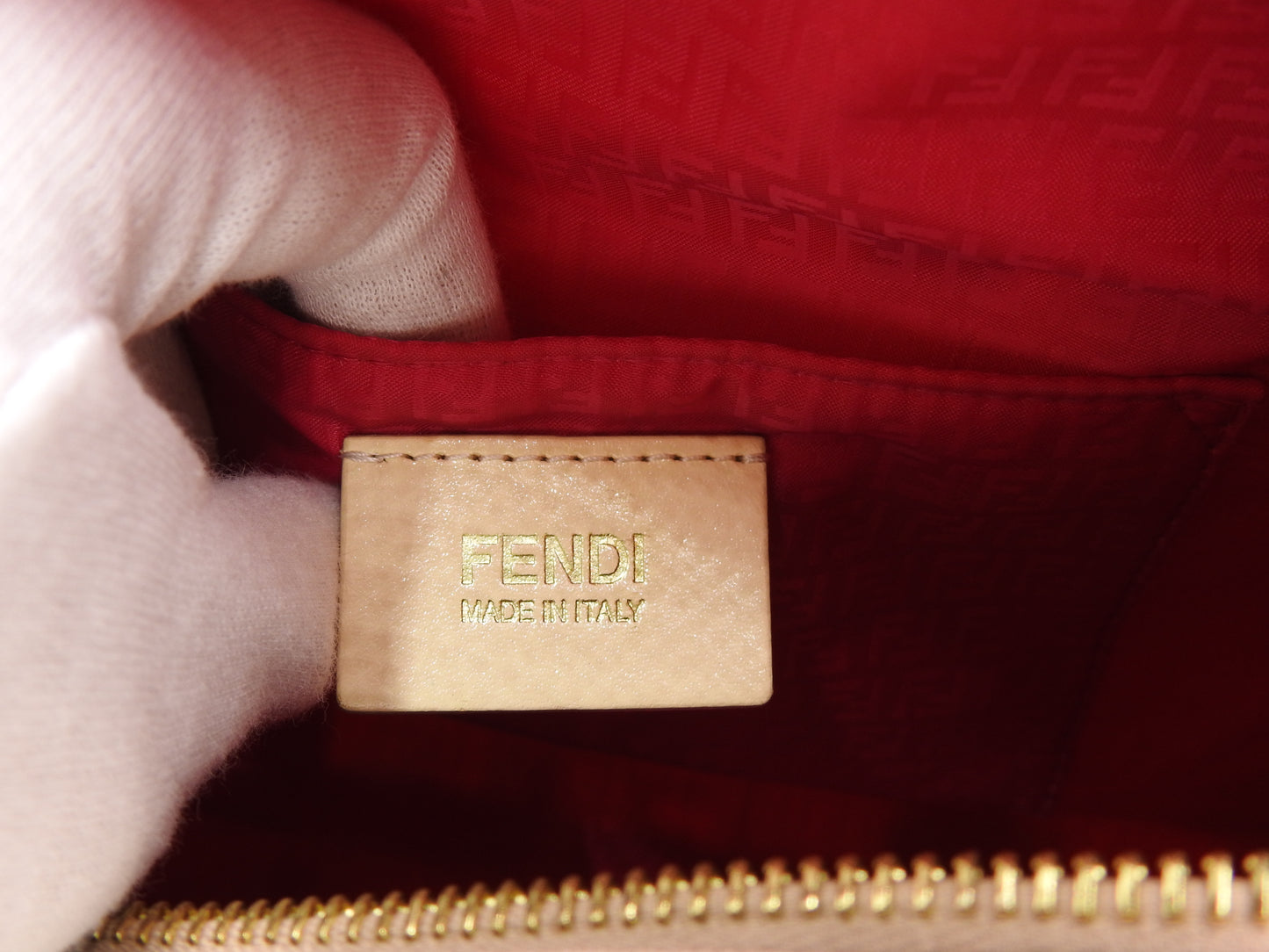 FENDI Zucca Boston Hand Bag PVC Leather Beige Multicolor 8BL068