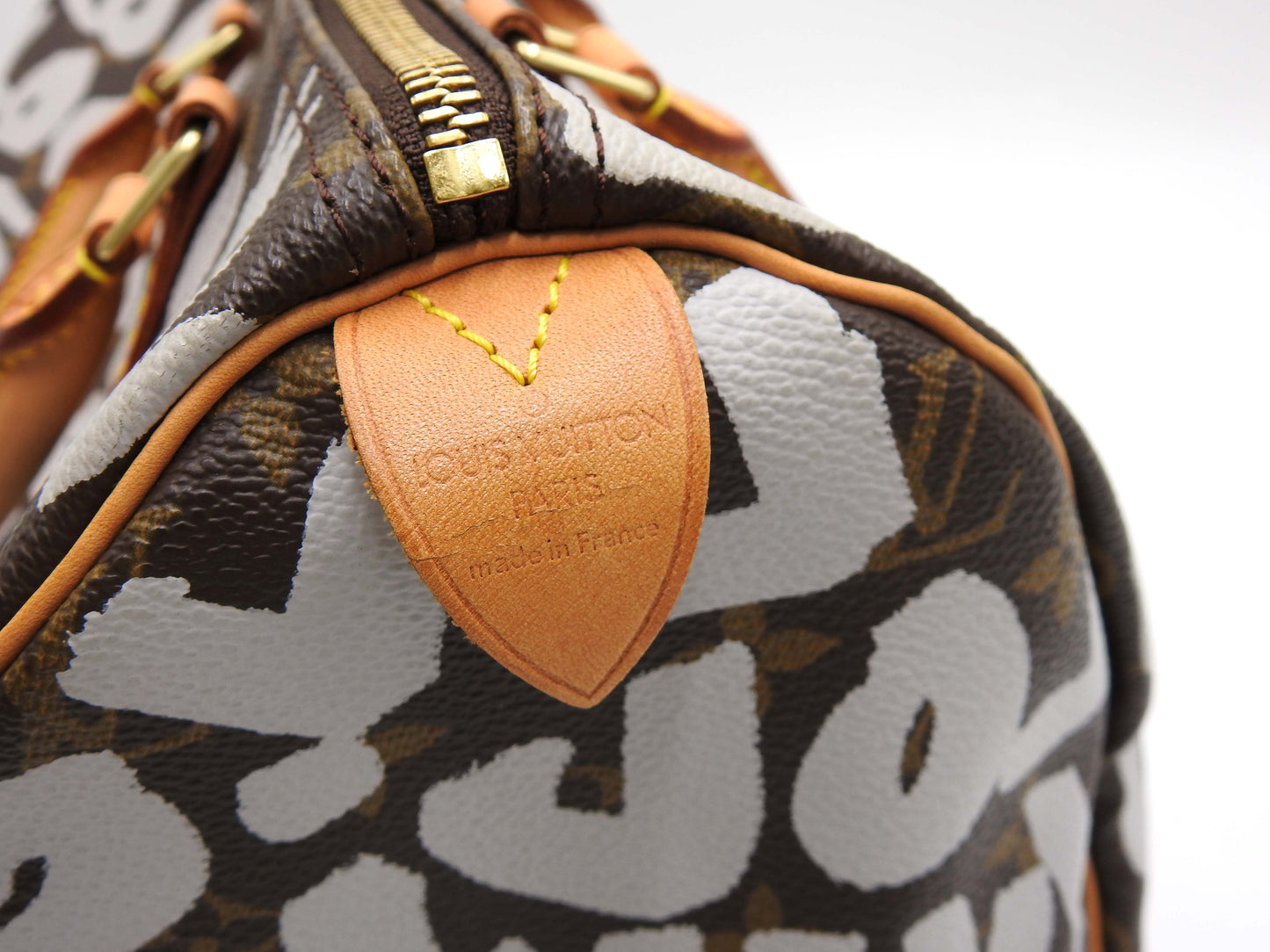 LOUIS VUITTON Monogram Graffiti Speedy 30 Hand Bag Boston Bag White M92195