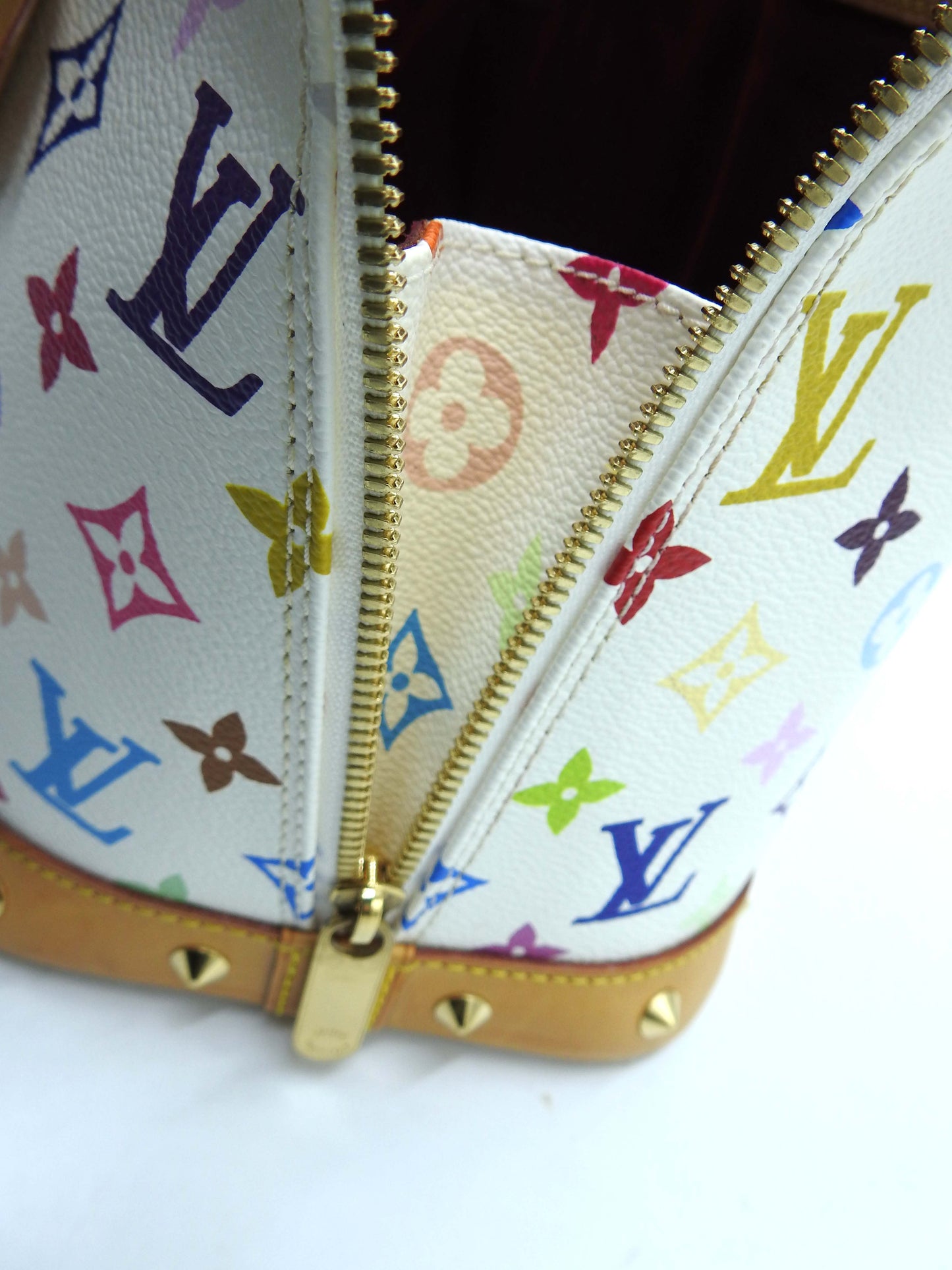 LOUIS VUITTON Alma Hand Bag Multicolor Bron White M92647