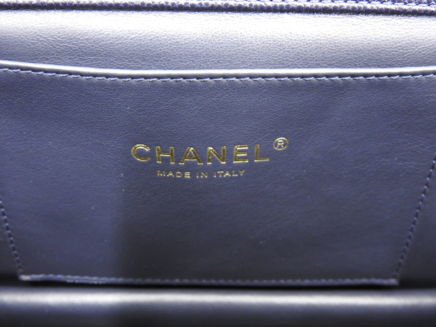 CHANEL Coco First Matelasse Flap Chain Shoulder Bag Caviarskin Navy AS3580