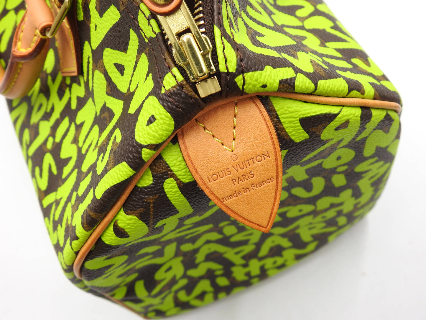 LOUIS VUITTON Monogram Graffiti Speedy 30 Boston Hand Bag Green M93706