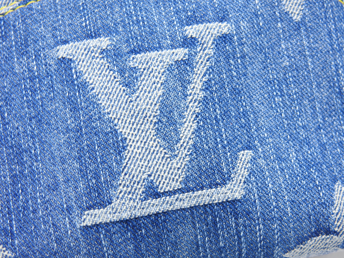 LOUIS VUITTON LV Remix Monogram Denim Cosmetic Pouch PM Blue M24316