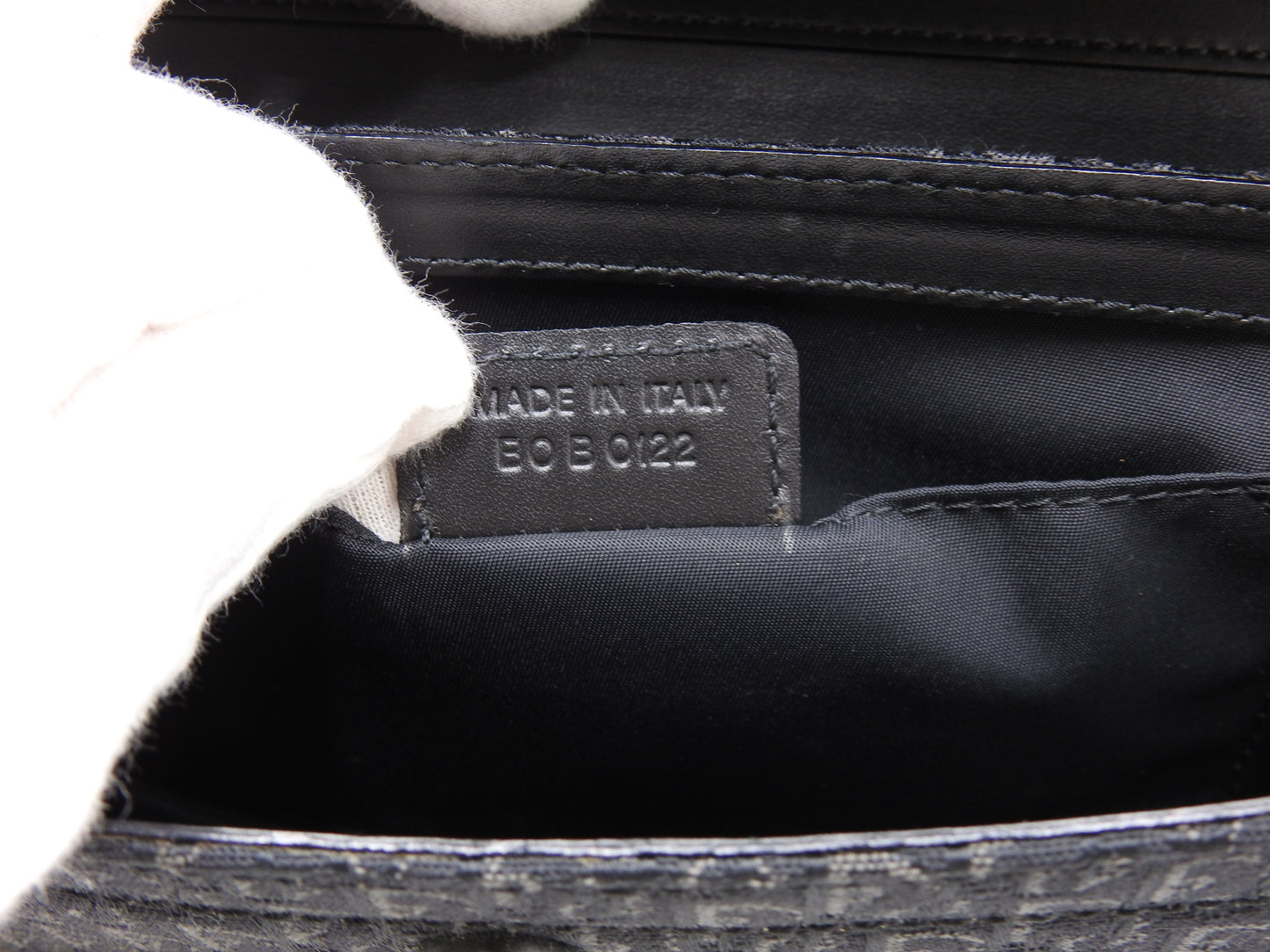 Christian Dior Trotter Street Chic Shoulder Bag Canvas Leather Black
