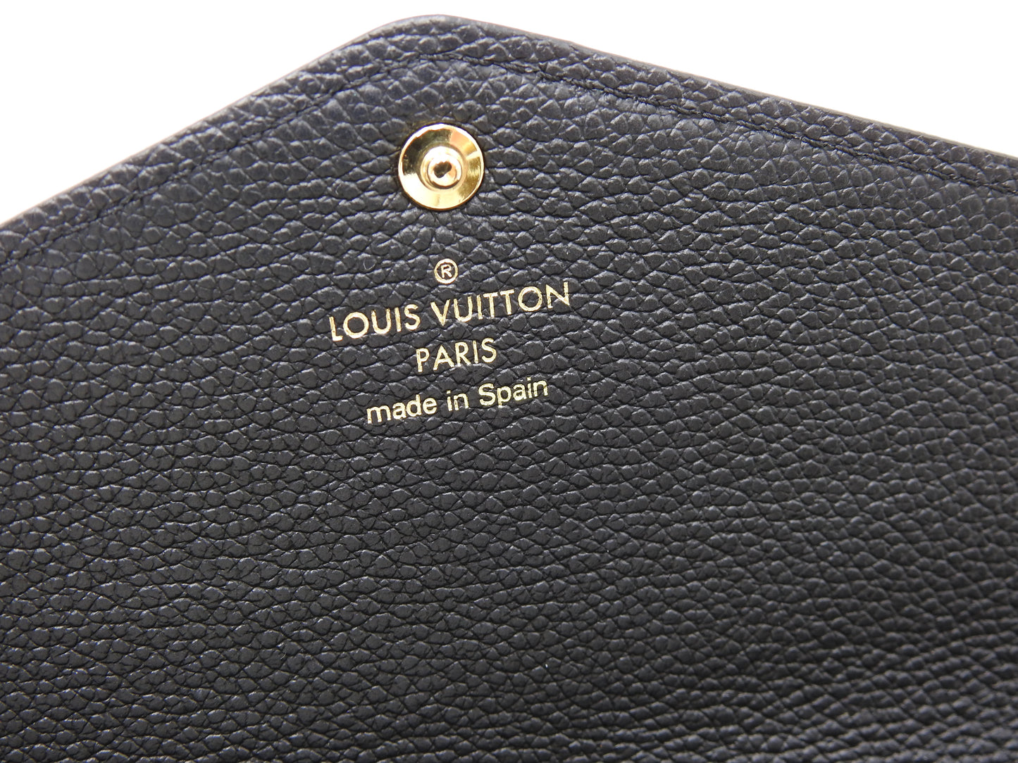 LOUIS VUITTON Monogram Empreinte Giant Sarah Wallet Black Beige M80496
