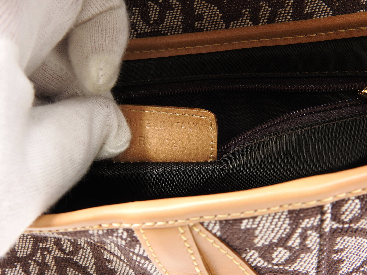 Christian Dior Trotter Oblique Saddle Bag Shoulder Hand Bag Canvas Brown
