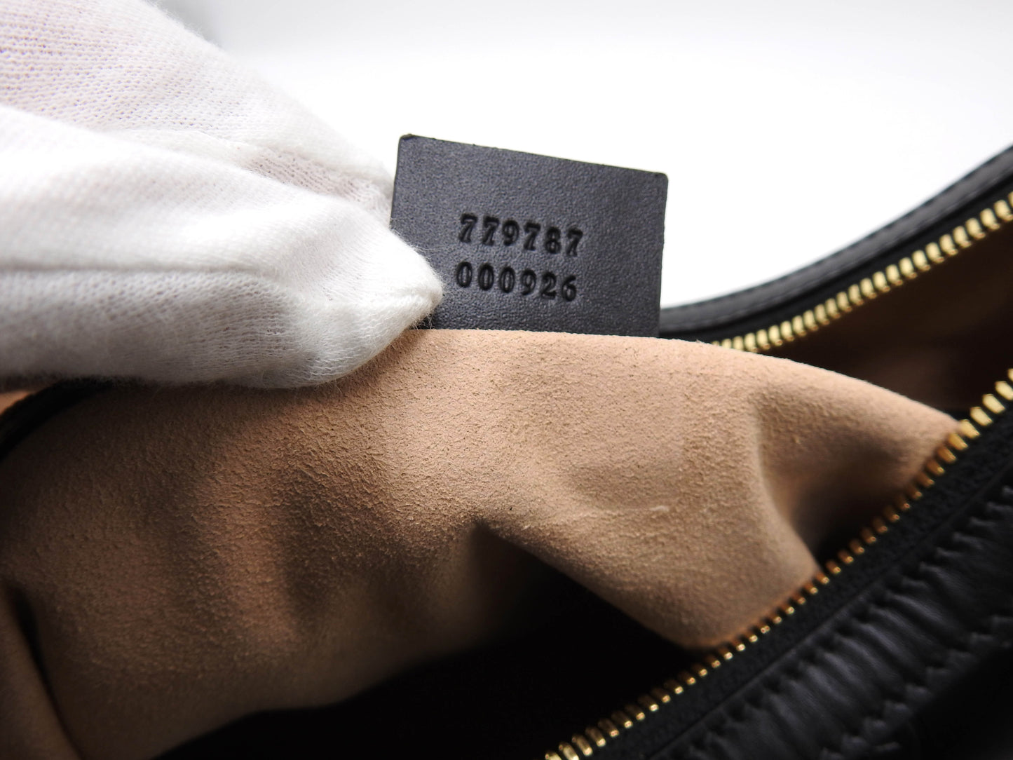 GUCCI Guccissima Hobo 2way Shoulder Bag Calf Leather Black Gold 414930