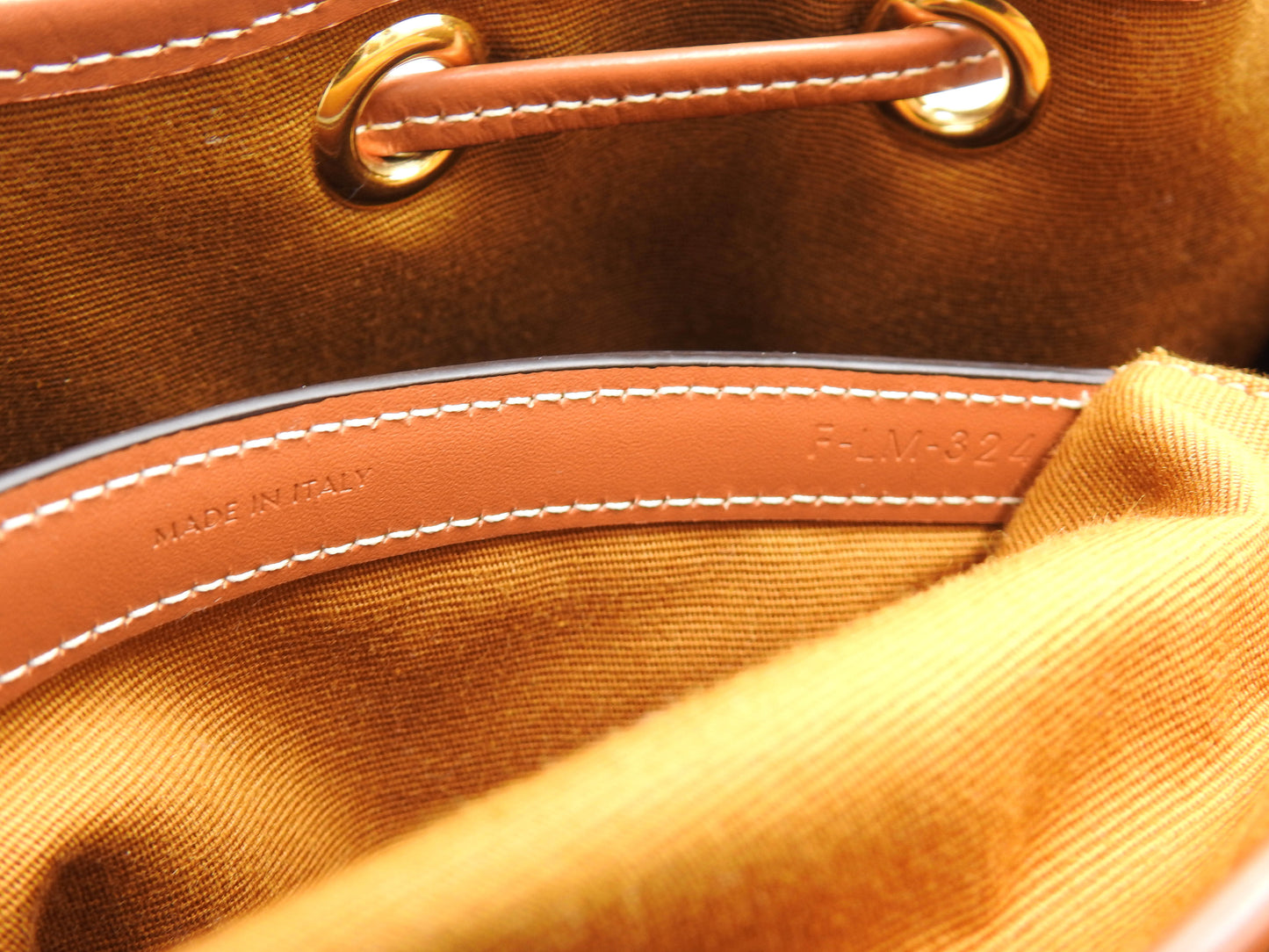 CELINE Triomph Folco Medium Backpack Bag PVC Canvas Tan Dark Brwon 197662