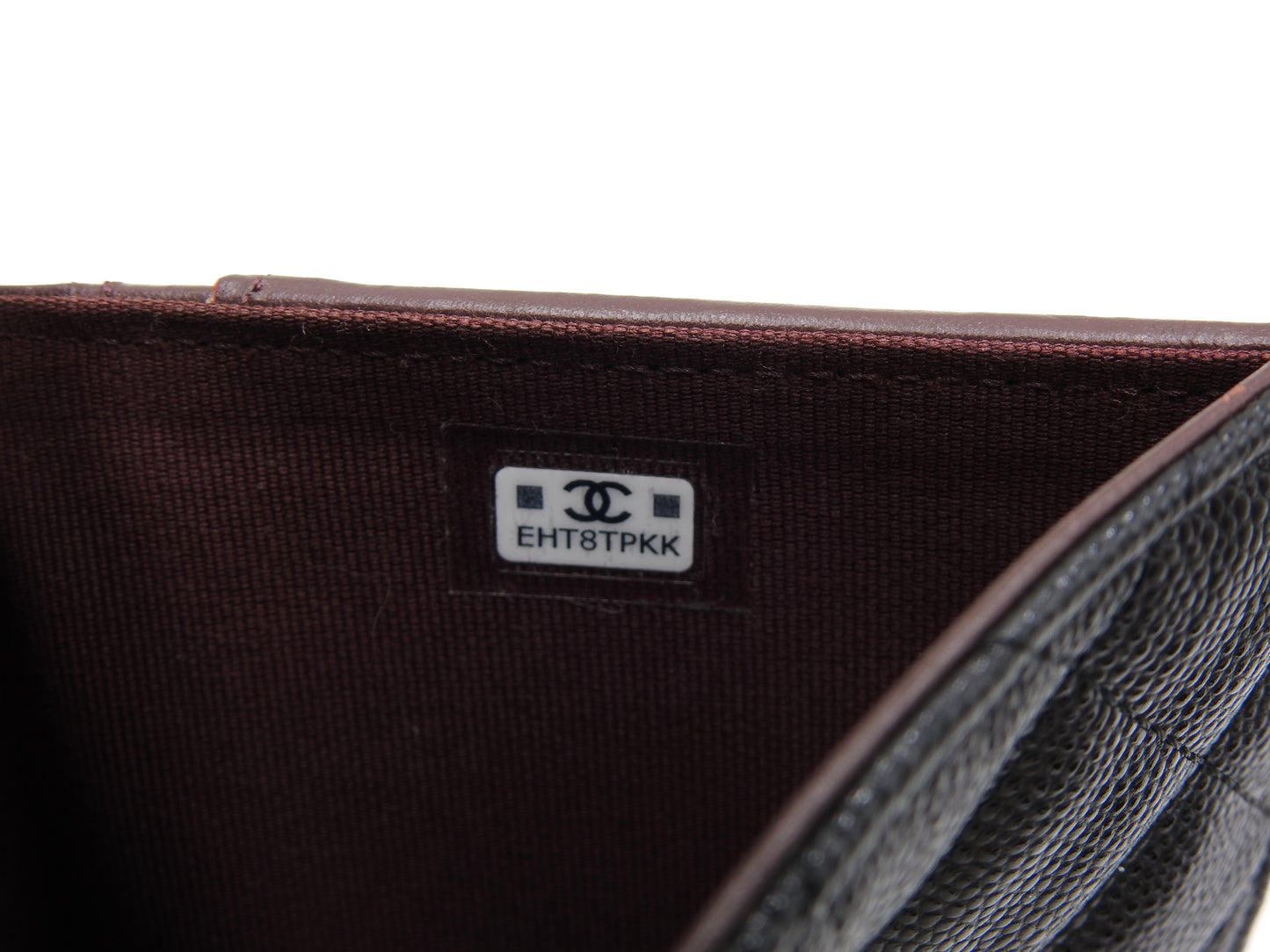 CHANEL CC Matelasse Passport Holder Bifold Wallet Caviarskin Black AP3791