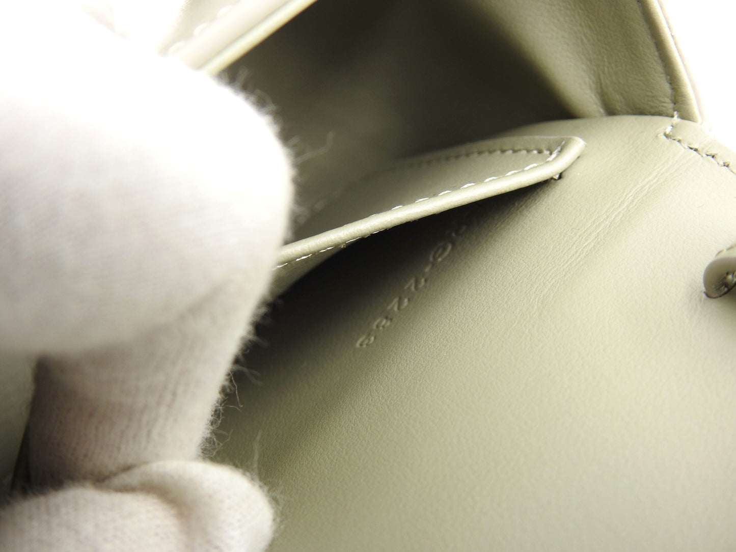 CELINE Mini Claude Triomphe Shoulder Bag Shiny Calfskin Green 10I513DPV