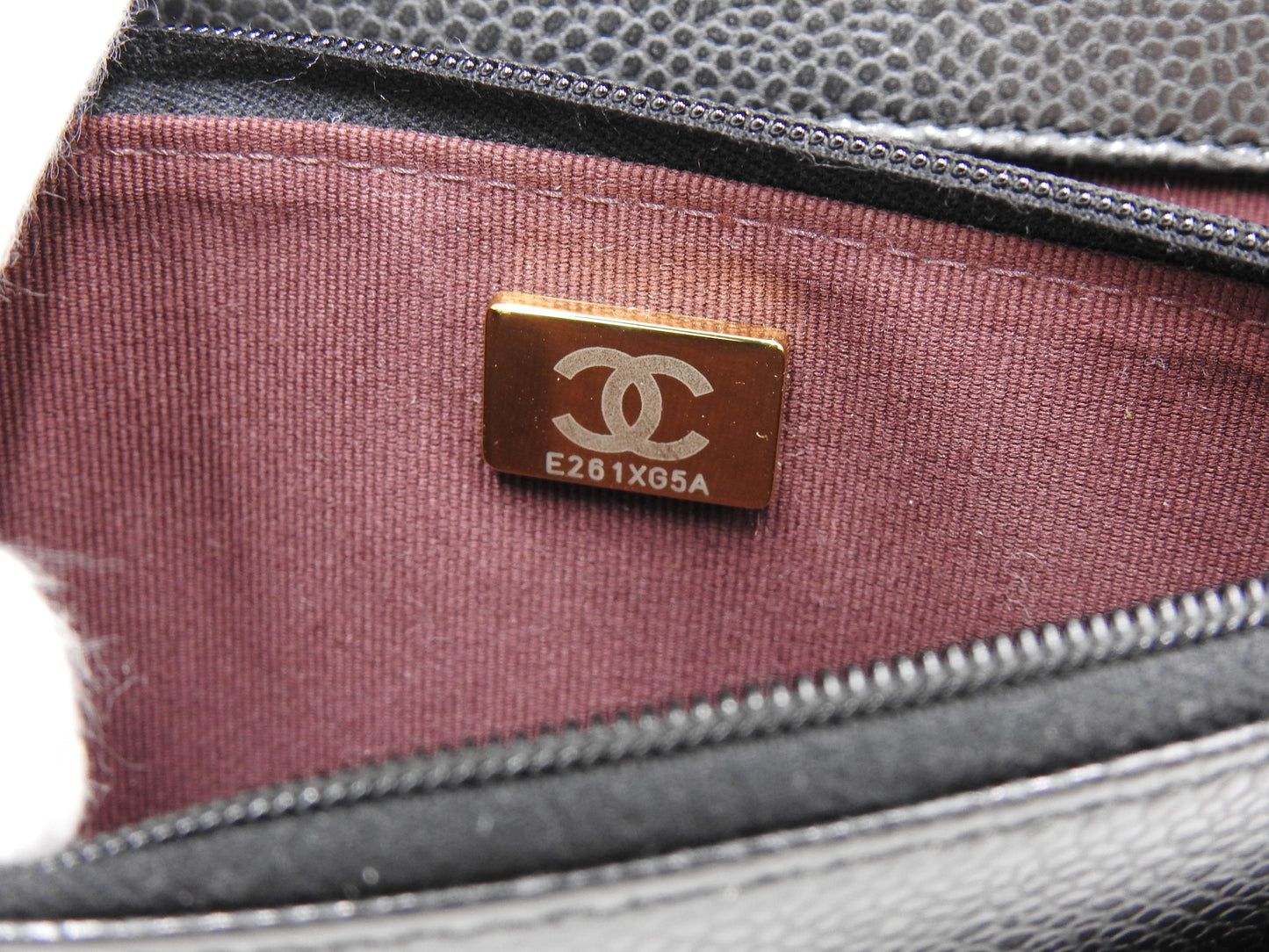 CHANEL CC Turn Lock Wallet on Chain Shoulder Bag Caviarskin Black AP3622